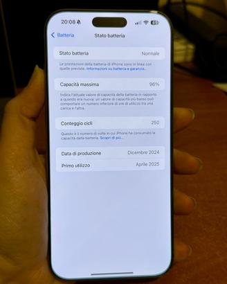 Iphone 16 pro Max 256 immacolato batteria 94%