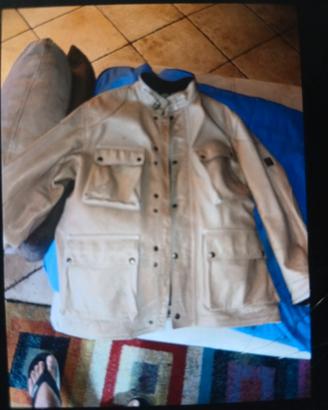 belstaf giacca moto in pelle con interno staccabil