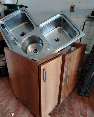 Lavello doppio in acciaio inox