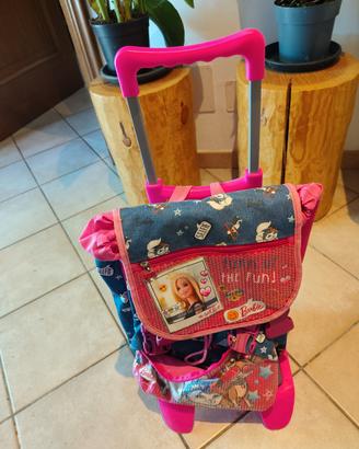 zaino trolley con rotelle barbie 