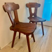 coppia sedia in legno massiccio rustiche, tirolesi