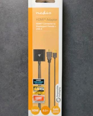 Connettore HDMI - DisplayPort Femmina + USB-A