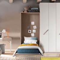 Letto a scomparsa singolo verticale Gessato Canapa