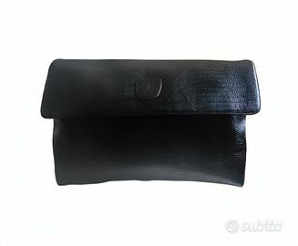 Pochette GHERARDINI Vintage di pelle nera  rettile