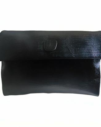 Pochette GHERARDINI Vintage di pelle nera  rettile