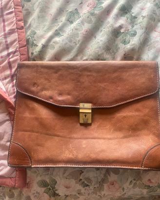 Cartella Vintage in Pelle Porta Pc/ Tablet