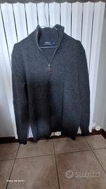 Maglione Polo Ralph Lauren Mezza Zip Grigio