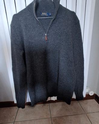 Maglione Polo Ralph Lauren Mezza Zip Grigio