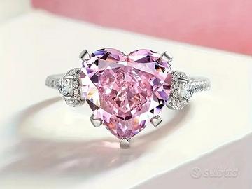 anello argento placcato 18 k.cubic zirconia 