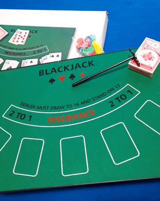 Black Jack Table portatile con carte e chips