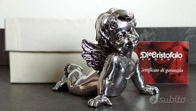 Angelo Putto Decorativo Soprammobile Argento