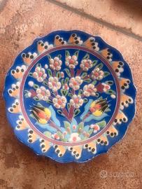 Vintage Kutahya piatto maiolica Turchia