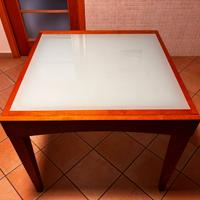 Tavolo 90x90 allungabile a 180 (Legno e Vetro)
