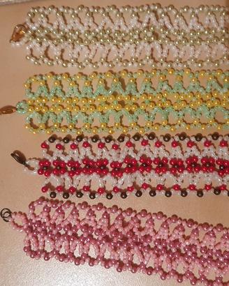 bracciale a fascia fai da te con perline