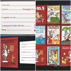 Set 9 Biglietti Invito Compleanno Vintage