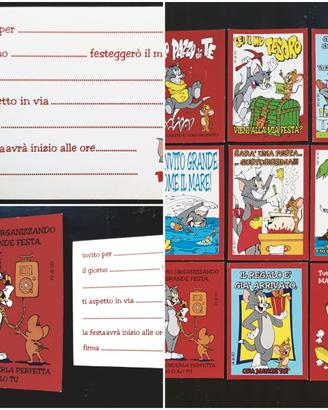 Set 9 Biglietti Invito Compleanno Vintage