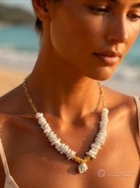Collana mare artigianale fatta a mano in argilla 