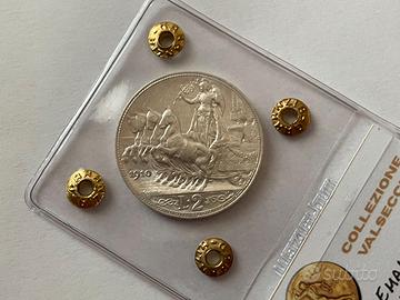 2 Lire 1910 Quadriga Veloce Rara R SPL/FDC Ag