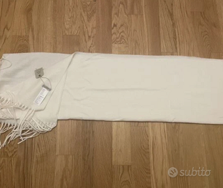 J.Hart & Bros sciarpa sfrangiata uomo, bianco