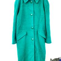 Cappotto alpaca e mohair verde smeraldo, tg. XL