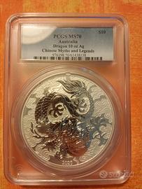 Moneta Argento 999 Australia Silver Dragon