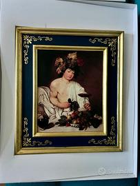 Quadro pictografia ad olio su tela Bacco
