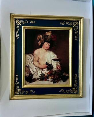 Quadro pictografia ad olio su tela Bacco