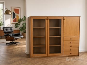 Credenza vetrina vintage anni ’80 in legno