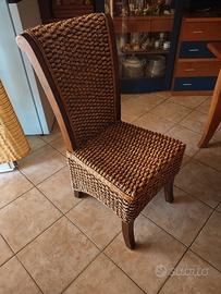 sedia legno 6 pezzi 