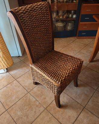 sedia legno 6 pezzi 