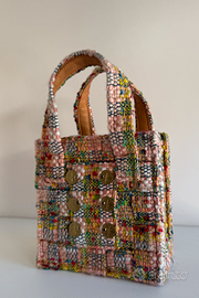 Borsa Kooreloo originale in tweed multicolor