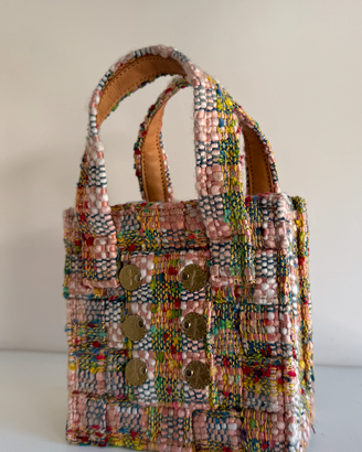 Borsa Kooreloo originale in tweed multicolor