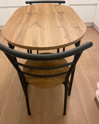 Set Tavolo salvaspazio Ovale JYSK e 2 Sedie -