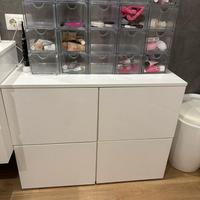 2 mobili bagno legno bianco