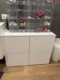 2 mobili bagno legno bianco