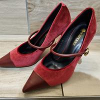 Scarpe decollete in velluto bordeaux