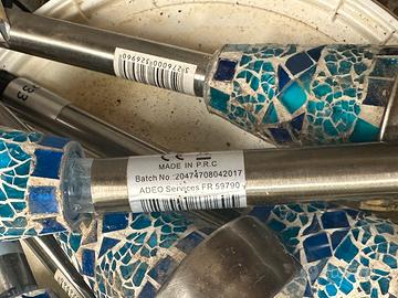 Lampioncini solari  da giardino con mosaivo blu