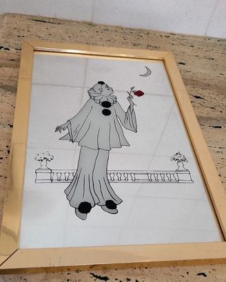 Specchio pierrot con luna vintage anni 80