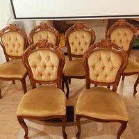 Sedie vintage in legno massello con seduta in vell