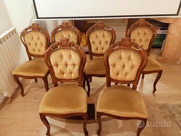 Sedie vintage in legno massello con seduta in vell