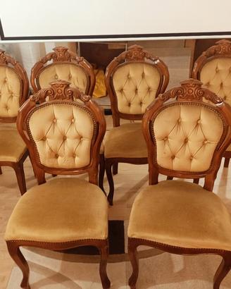 Sedie vintage in legno massello con seduta in vell