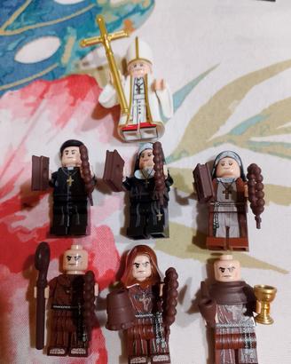 7 minifigure compatibili lego prete papa suore