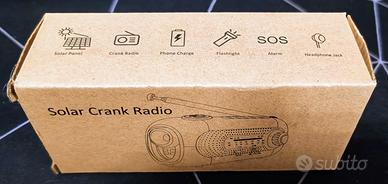 Solar Crank Radio  Emergenza Portatile Mult.NUOVA