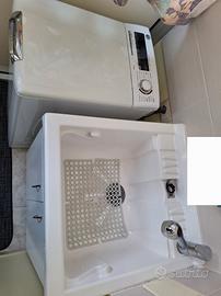 lavatrice e mobiletto lavanderia completo 