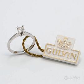 Anello G U L V I N oro bianco 18kt Solitario A.154