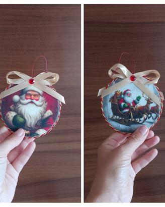 Medaglione natalizio Babbo Natale in pannolenci