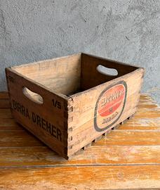 Cassetta Cassa In Legno Birra DREHER Anni 60