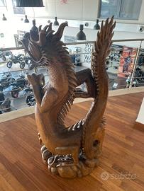 Scultura Drago in legno