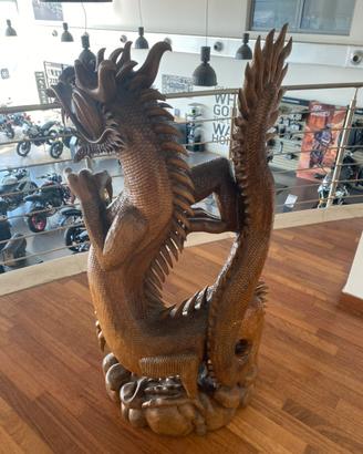 Scultura Drago in legno