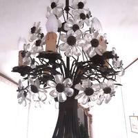 Lampadario bouquet 6 luci in ottone/bronzo Pilutti